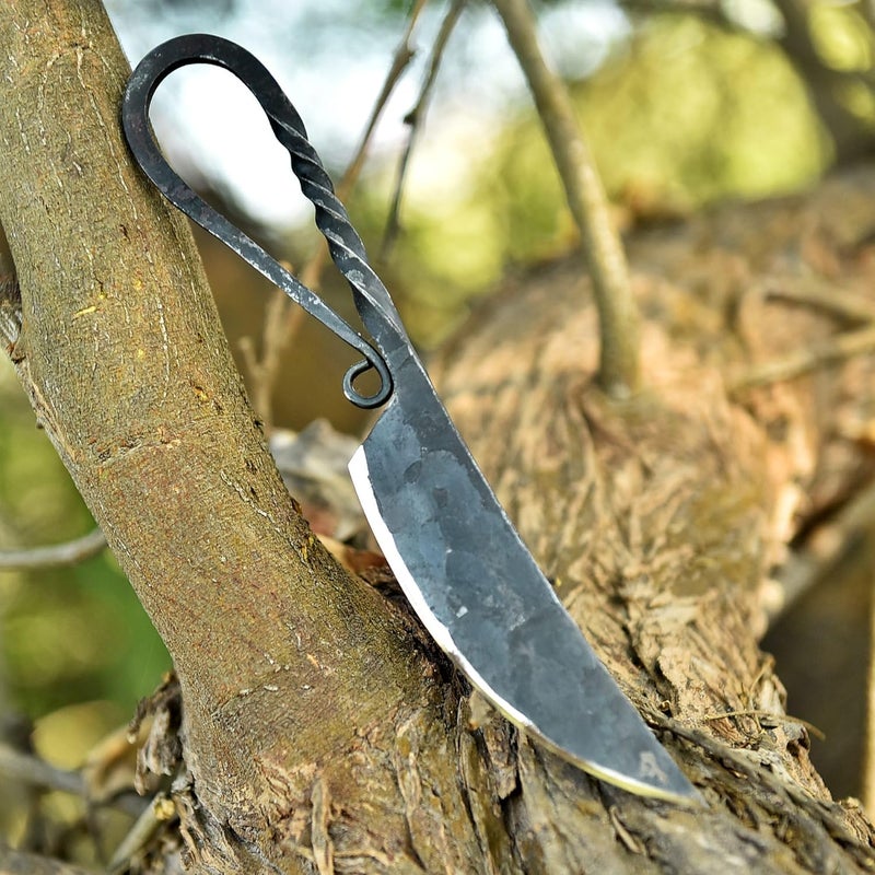 FH TRADERS Handmade Viking Knife with Leather Sheath – Handcrafted Carbon Steel Blade, Traditional Norse Style Hunting & Camping Knives, Gift for Men Collectors & Outdoor Enthusiasts. - Image 3